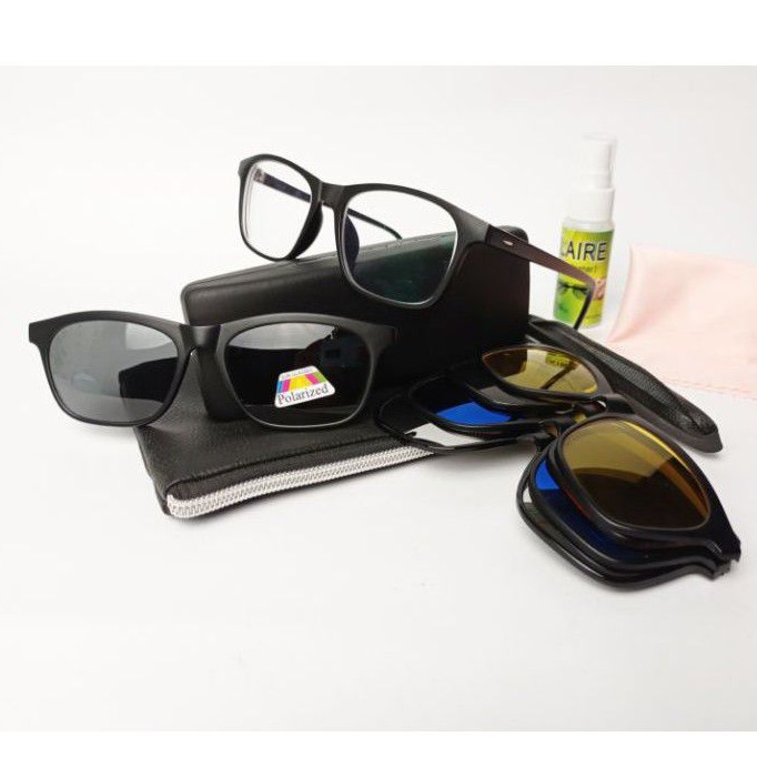 Kacamata Klip On || Free Lensa Minus + 5 Lensa