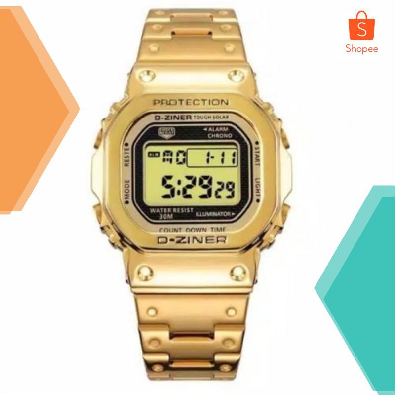 Promo Jam tangan Pria D-ziner 8247 Digital Rantai Keren