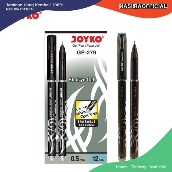 

PULPEN BISA DIHAPUS / ERASABLE BOLPEN UNIK LUCU HITAM BLACK GEL PEN GP 279 JOYKO SHOKYO GEL 0.5 MM