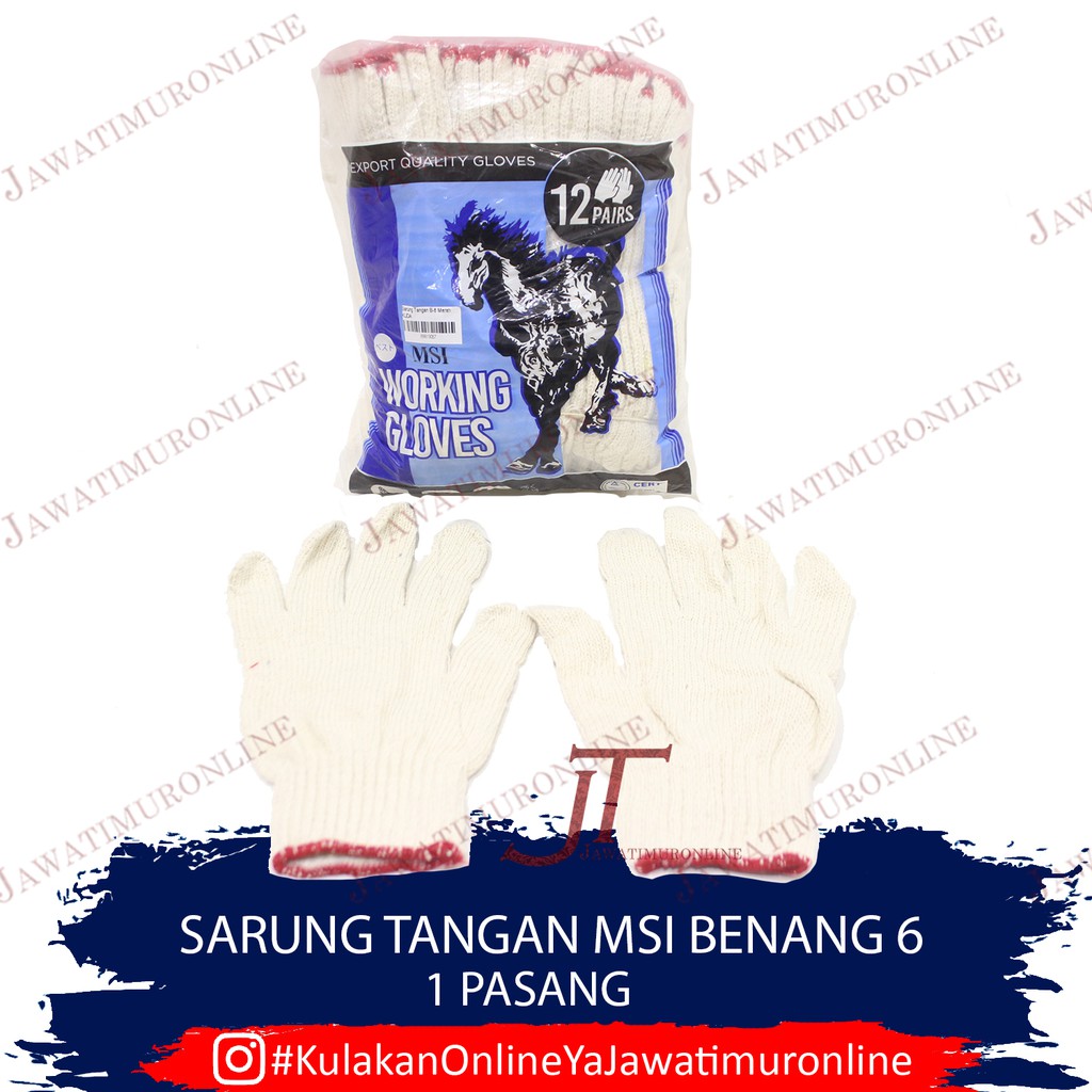 Sarung Tangan Proyek Benang 6 cap KUDA