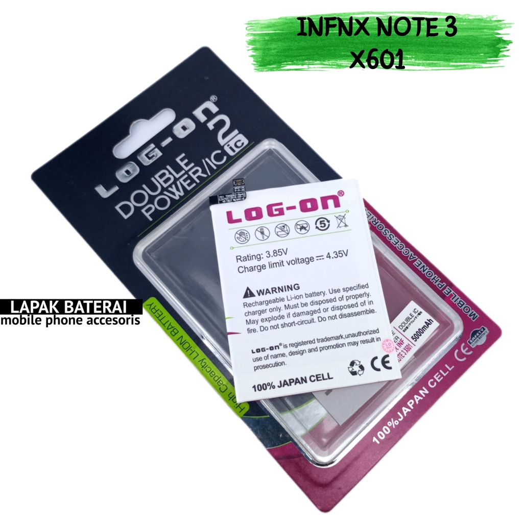 LOG - ON Baterai Infinix Note 3 X601 BL-45BX Double IC Protection Battery Batre