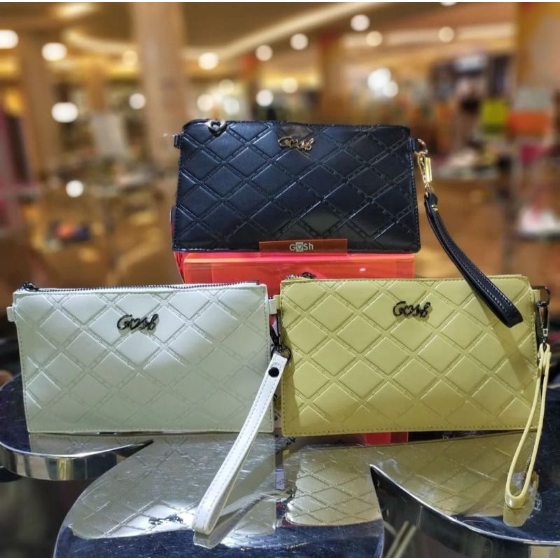 [Bisa COD] Ready Tas Clutch Gosh Original New art 811 Black White Yellow