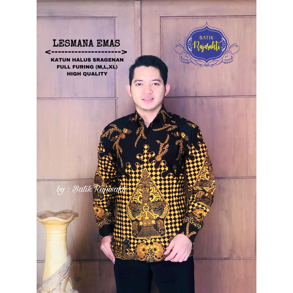 LESMANA RAJASAKTI KEMEJA BATIK SOLO PRIA LENGAN PANJANG LAPIS FURING ATASAN BATIK PREMIUM MODERN KATUN HALUS BAHUWIRYA  BANAMITRA BANAMITRA PUTIH BANGSAWAN BAYU PUTRA BERLIAN BIRU BHARATAYUDA BIMASENA BIRENDRA BIRU INDAH BRAHMAKERTA BRAHMAKERTA MERAH