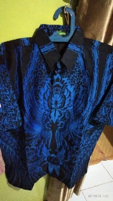 Peksi Biru Kemeja Batik Pria Lengan Panjang Atasan Batik Pria Kemeja Pria Lengan Panjang By Gba