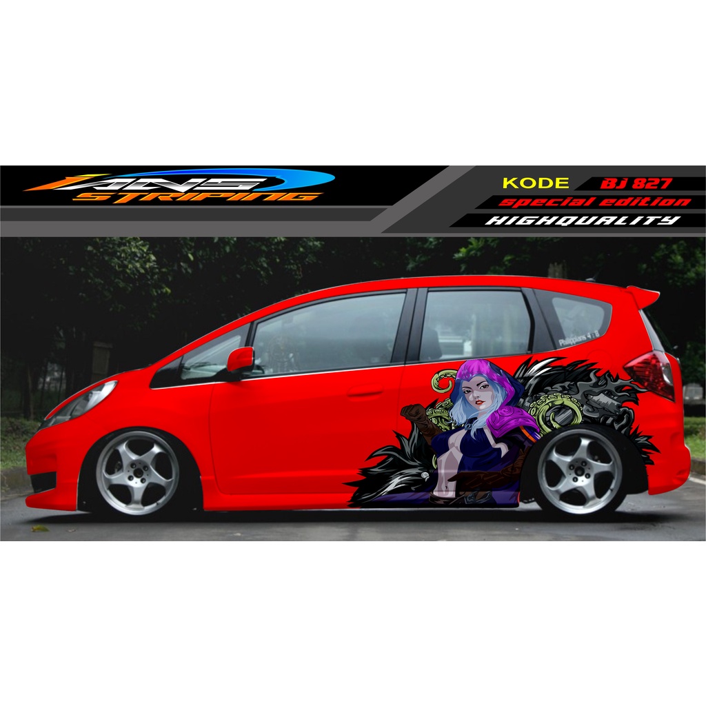 STIKER MOBIL HONDA JAZZ, SIGRA, YARIS, SWIFT / DECAL MOBIL / DECAL STICKER MOBIL ANIMASI