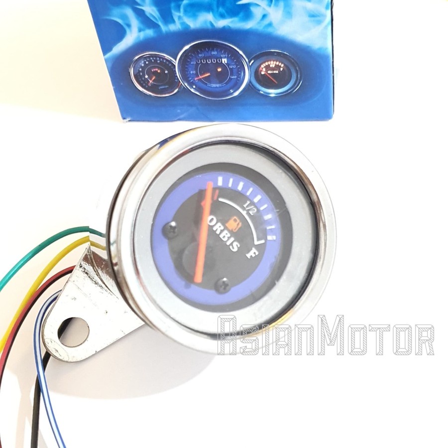 Meteran Bensin Penunjuk Pengukur Bensin Fuel Meter Bensin Orbis Jarum LED Ampere Amper Bensin Analog LED Universal Bisa Untuk Semua Motor