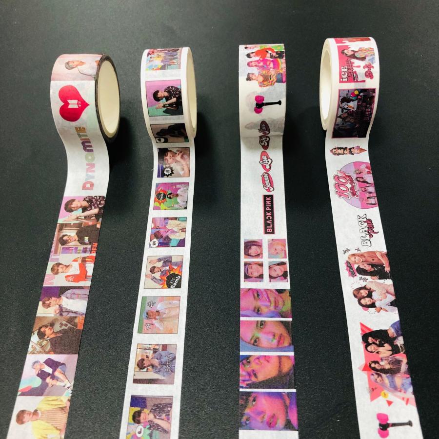 Stiker Kertasselotip Washi Gambar Kpop BTS Dynamite Blackpink Untuk Dekorasi Album Foto DIY