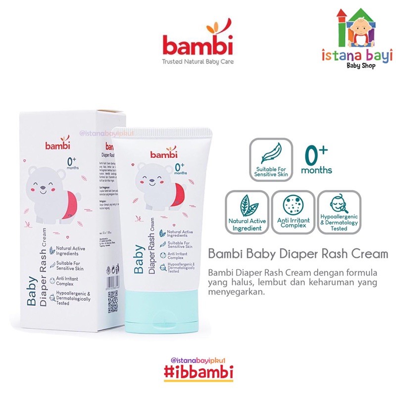 Bambi Rash Cream - Krim ruam bayi/Baby diaper cream