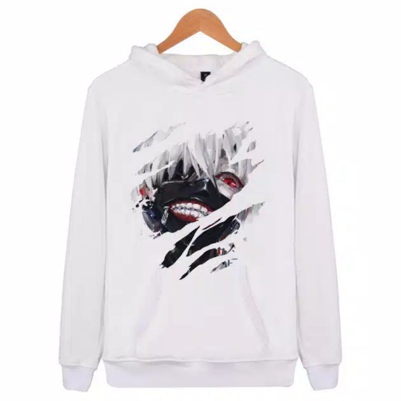 kaneki tokyo ghoul TG fullprint simple white hoodie