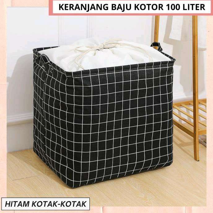 【GOGOMART】Storage Keranjang Baju Selimut Atau Laundry Kotor / Tempat Penyimpanan Mainan 100 Liter  - Model Serut