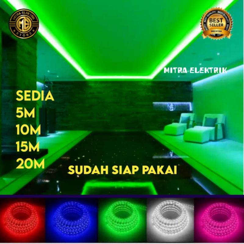 LAMPU LIS PLAFON 25M 50M50METER  FREE SOKET COLOKAN SIAP PAKAI  LED SELANG 5050 220V BERBAGAI WARNA LAMPU PLAPON LEDSTRIP SELANG WATERPROOF HIAS KAMAR RUANG