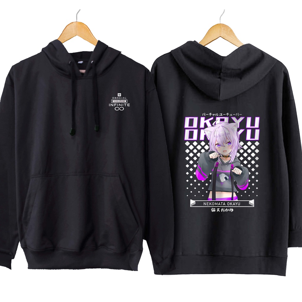 Jaket hoodie jumper infinite vtuber NEKOMATA OKAYU - HOLOLIVE JP material cotton fleece
