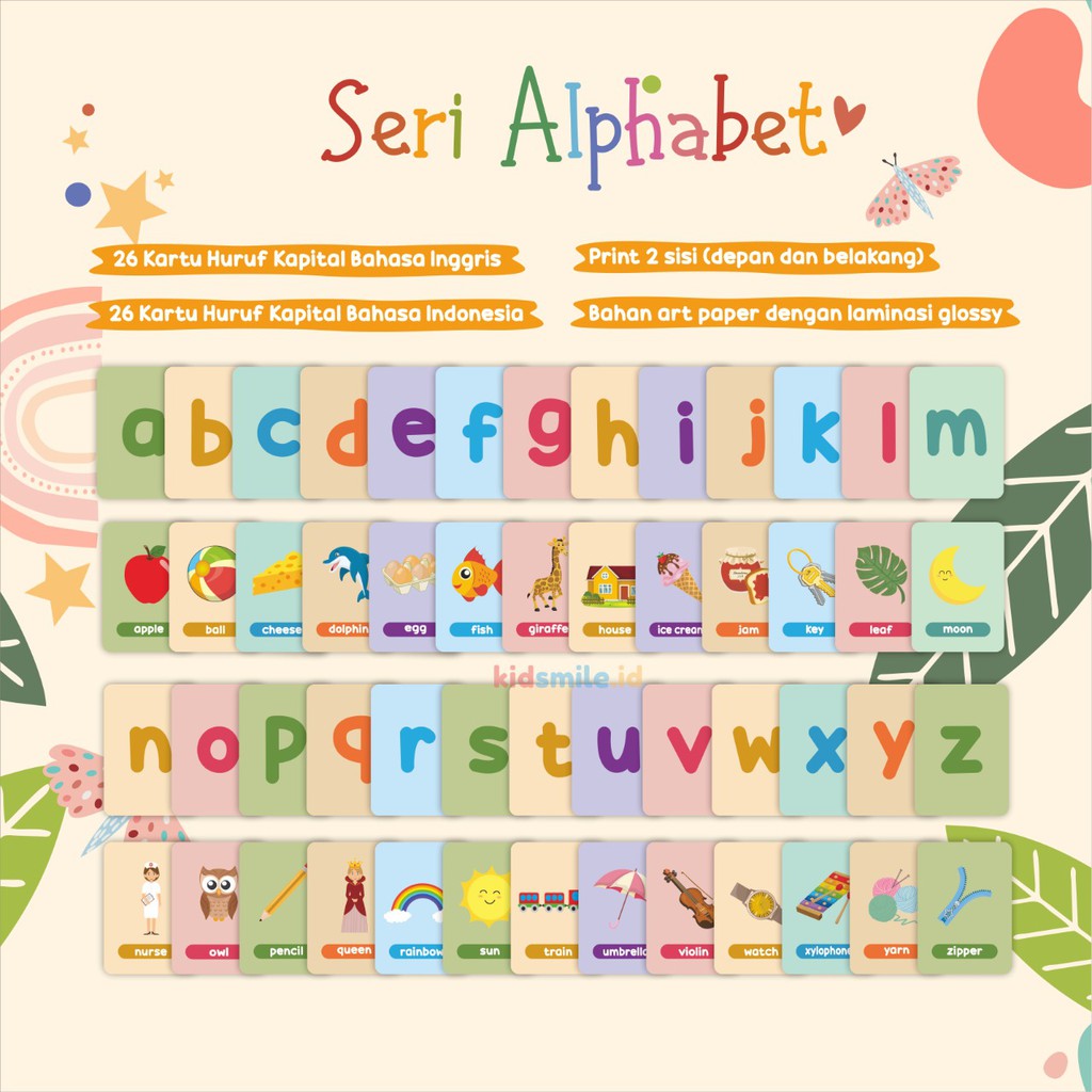 Flash Card Kidsmile ALFABET Mainan Edukasi Anak Flashcard Anak Flash Card Anak Flashcard Kidsmile