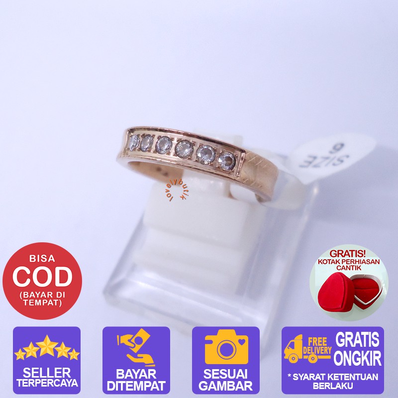 Lovelybutik Cincin Titanium Anti Karat Selamanya Ammi Cincin Titanium Wanita Multi Warna