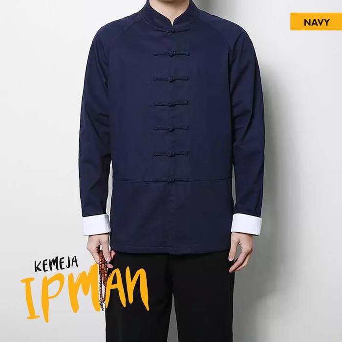 Kemeja Formal Longgar Fashion Pria Lengan Pendek Motif Garis W 2011BO Hem Ipman Baju Imlek Lengan Pa