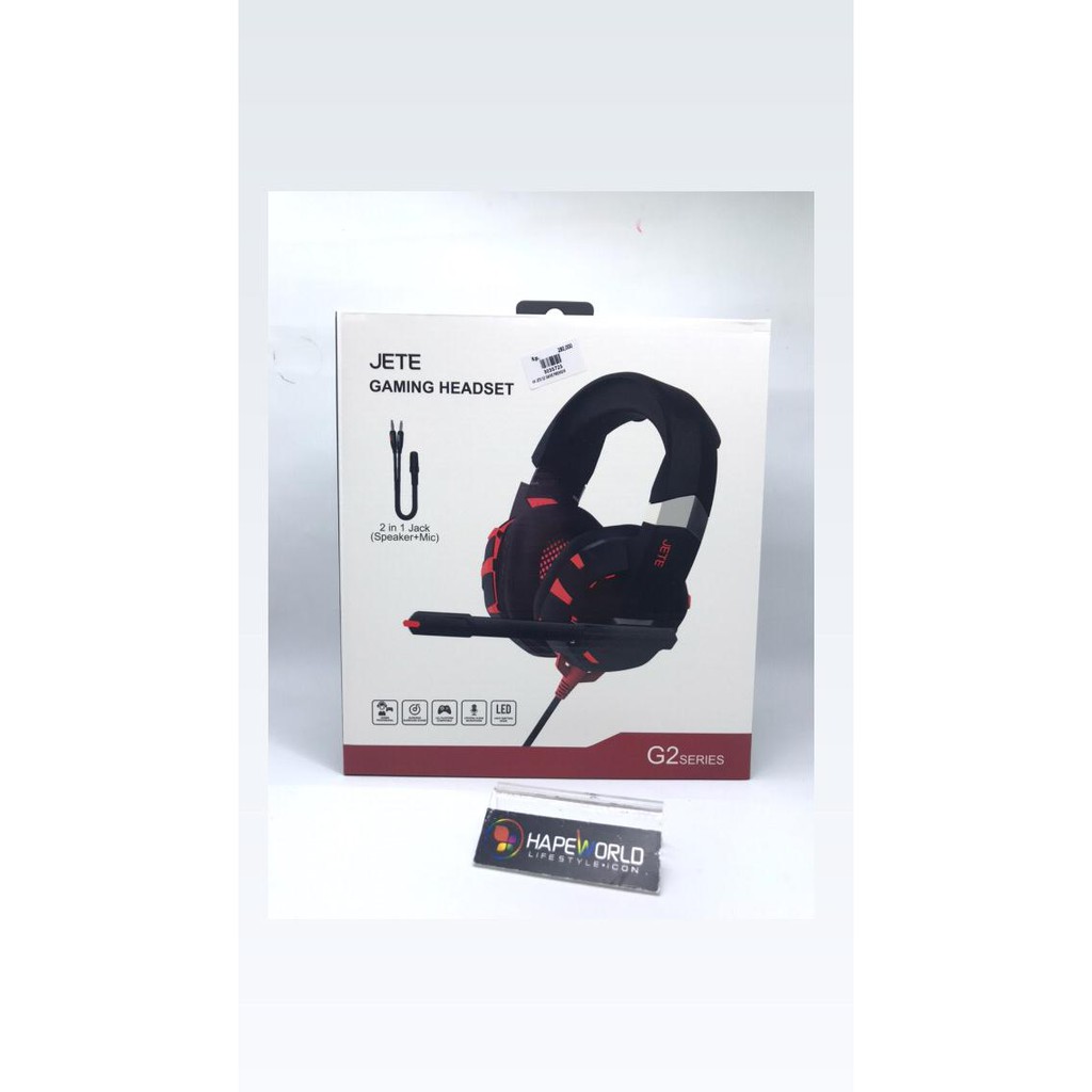 HEADPHONE GAMING JETE G2 HEADPHONE GAME ADJUSTABLE MICROPHONE MURAH