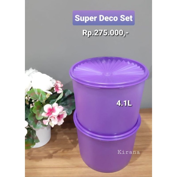 promo super deco set original bay tupperware toples jumbo cemilan ringan