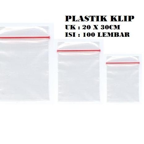 ♧ KANTONG PLASTIK KLIP KP UKURAN 20x30 / 20 X 30 CM BENING 100 LEMBAR ❁