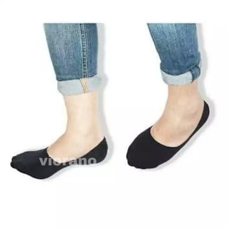 Kaos Kaki Wanita Fit Bob Semata Kaki Warna Hitam Invisible Socks Cewek Warna Hitam