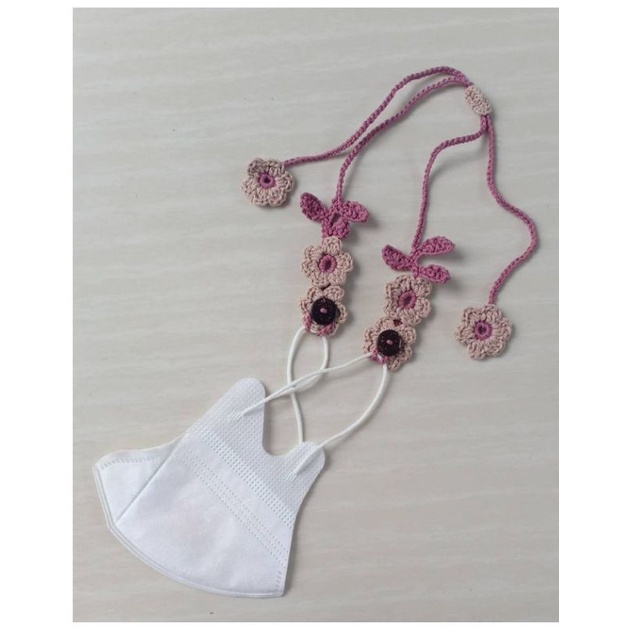 strap masker rajut / tali masker rajut / konektor masker rajut / strap masker / strap masker bunga