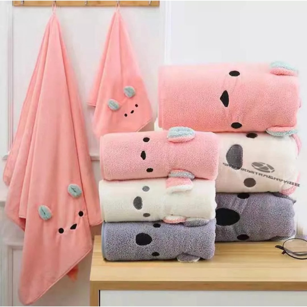 Handuk Bayi Microfiber Premium / Handuk Anak Premium Motif Hewan Kualitas Import 50 X 100 cm