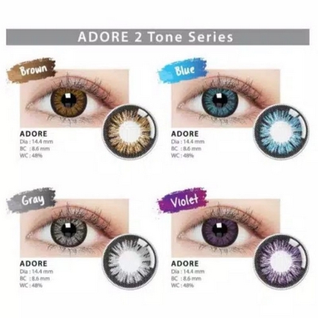 SOFTLENS LIVING COLOR ADORE BROWN 1 TONE (-0,50 S/D -8.00 )