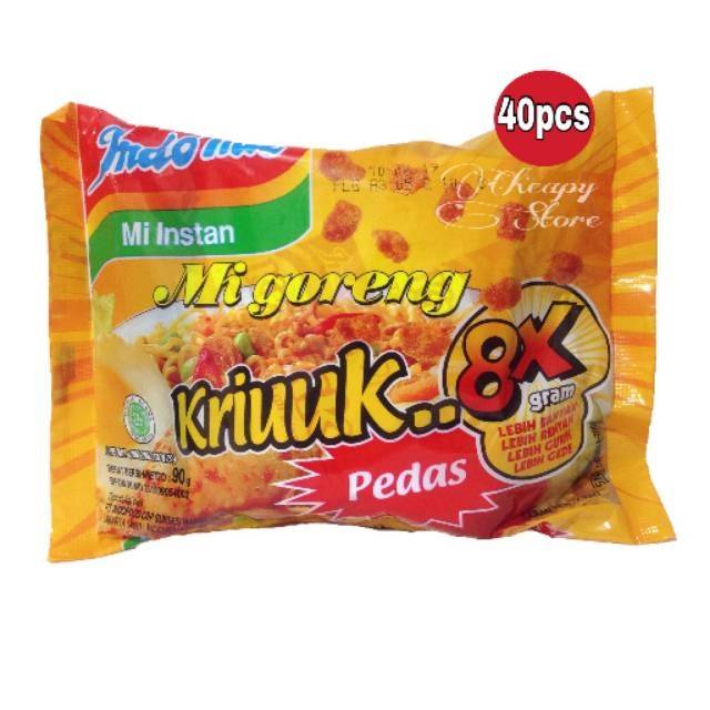 

Indomie mie goreng kriuk (mi kriuuk 8x) kartonan isi 40bks
