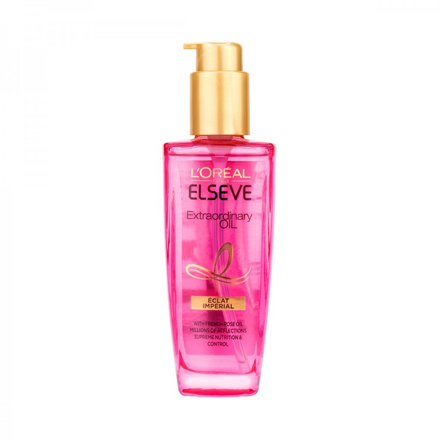 L'Oreal Paris Hair Serum ELSEVE Extraordinary Oil PINK - 100 ml (Vitamin Rambut Kering) Loreal