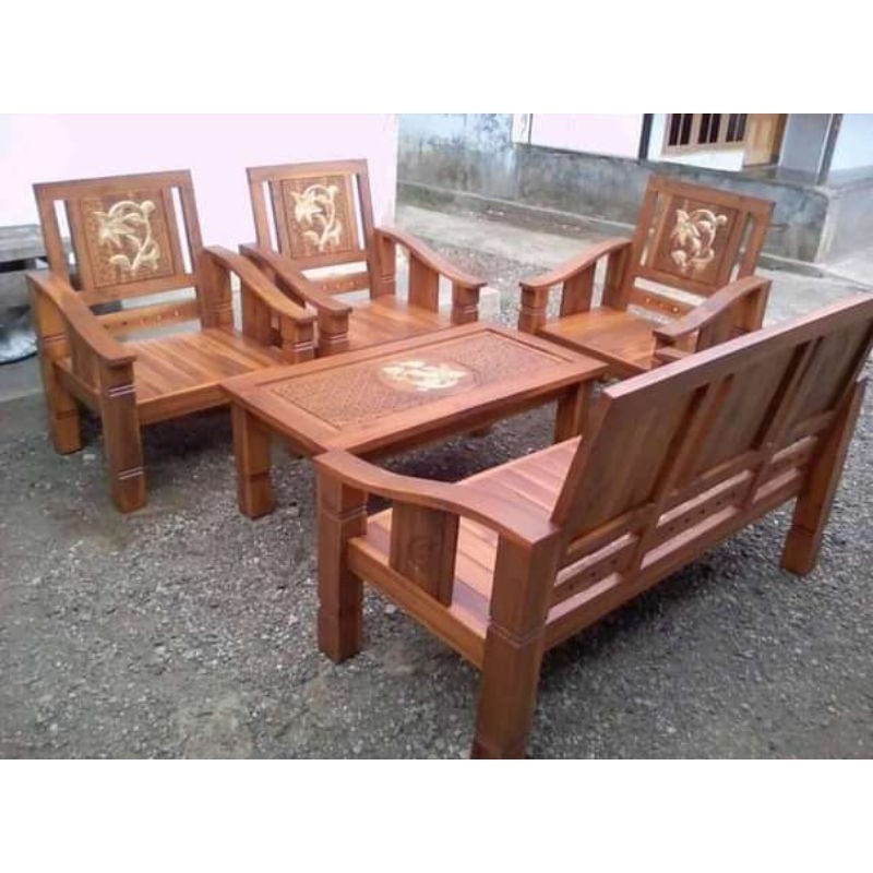 Furniture kursi tamu model plamboyan / kursi tamu kayu jati / kursi tamu minimalis / model kursi tam