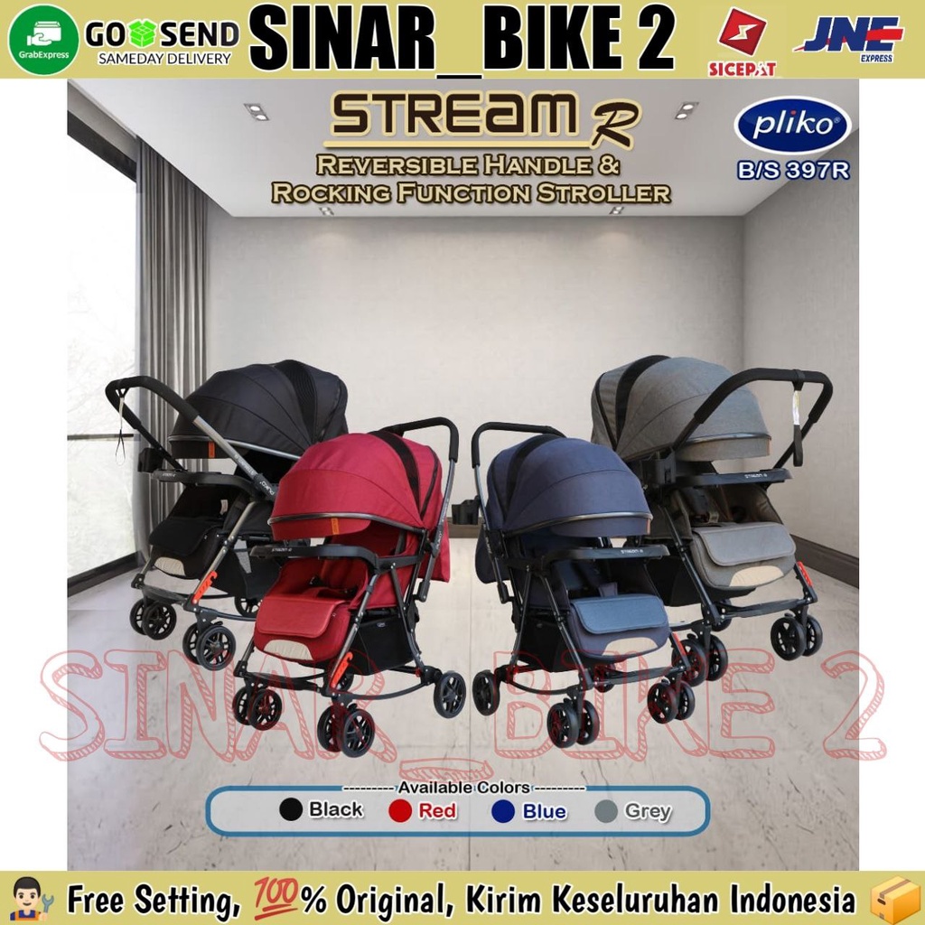 Stroller/Kereta Dorong Bayi Pliko Stream R BS-397R, 2 Arah,Bisa Ayun