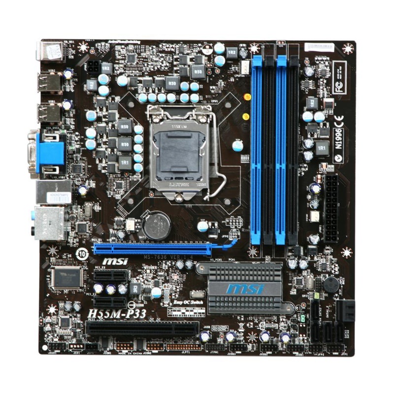 PREORDER MSI H55M-P33 LGA 1156 Intel H55 Desktop PC Motherboard DDR3 16G PCI-E 2.0 x16 DVI USB3.0 SA