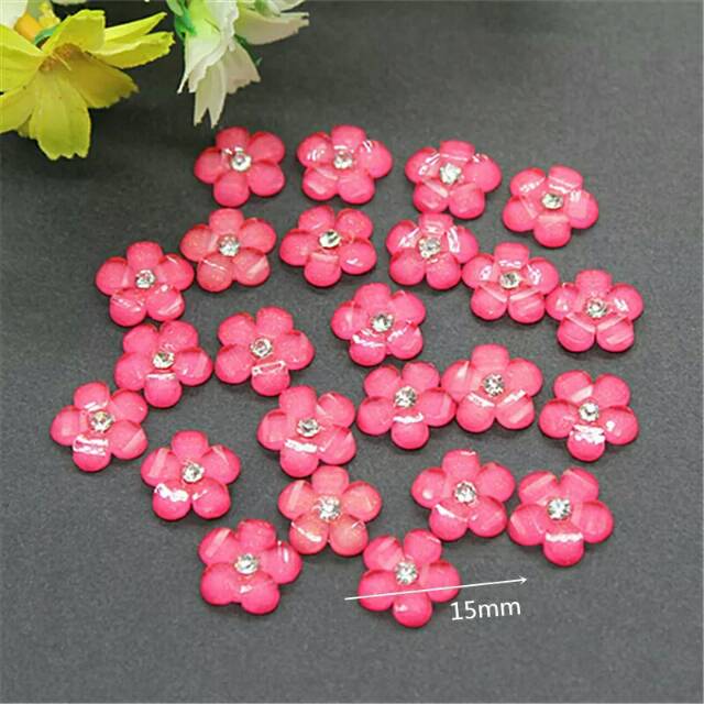 Mini Flower 15mm bahan tasbih digital bahan craft bahan decocase bunga kecil bunga mini