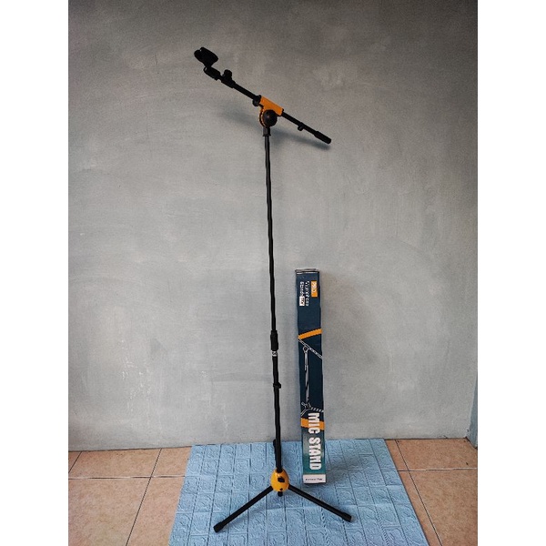 Stand Cagak Mic Panjang STX Single Mic Full Besi Tripod Stand Microphone Stand Mic Berdiri Original 