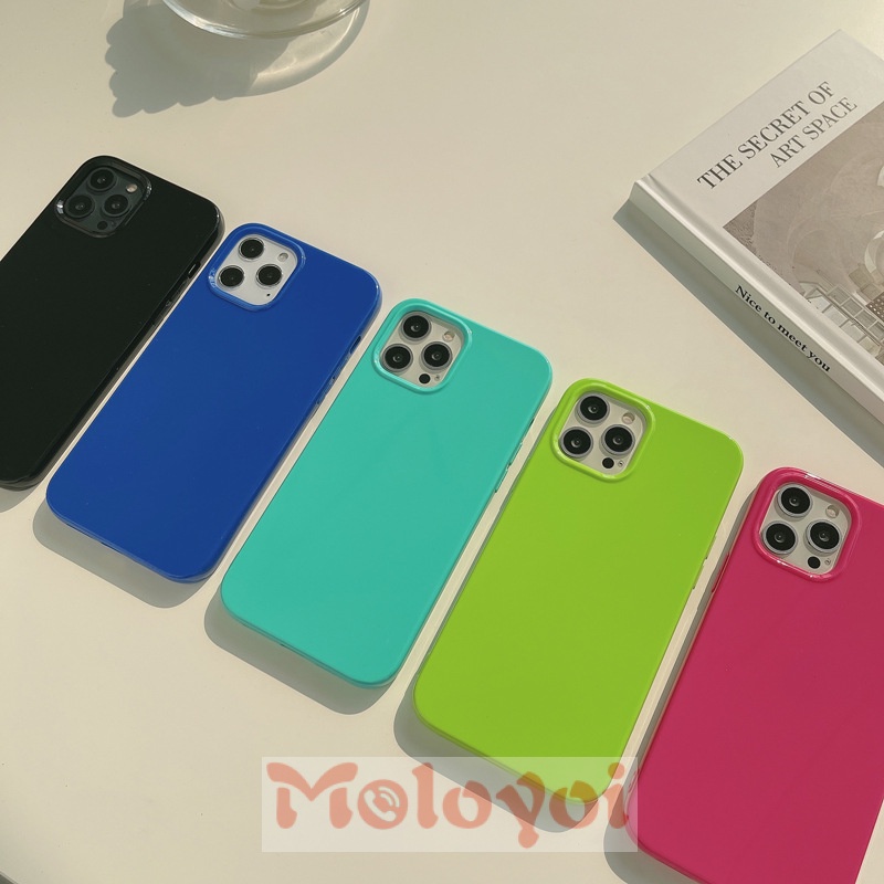 Soft Case Bahan Silikon Tpu Warna Macaron Fluorescent Untuk Iphone 11 12 Pro Max Xr 7 8 Plus X Xs Max Se 2020