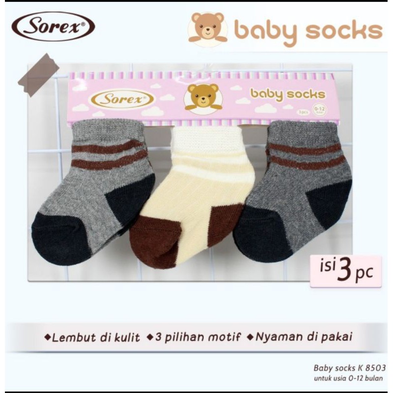 Kaos kaki bayi isi 3 0-12 bulan Sorex k8501-3 , k8401-3