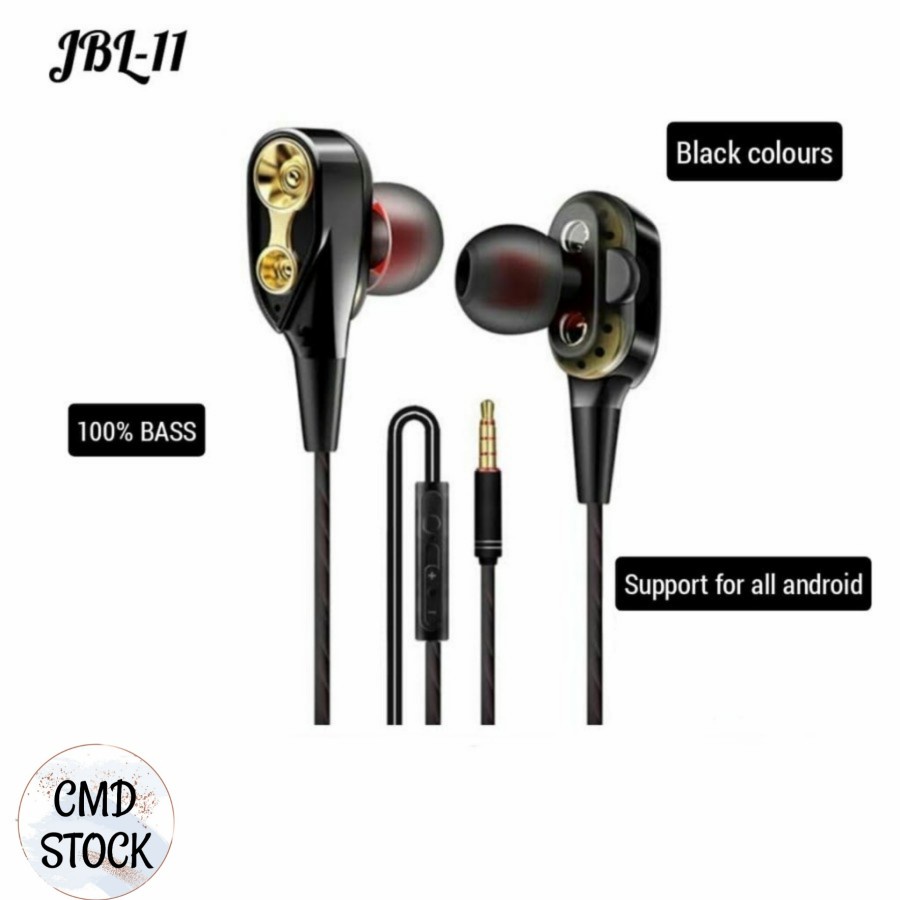 Headset JBL JB-11 Bass Handsfree Hansfree JBL JB11 Bass Earphone