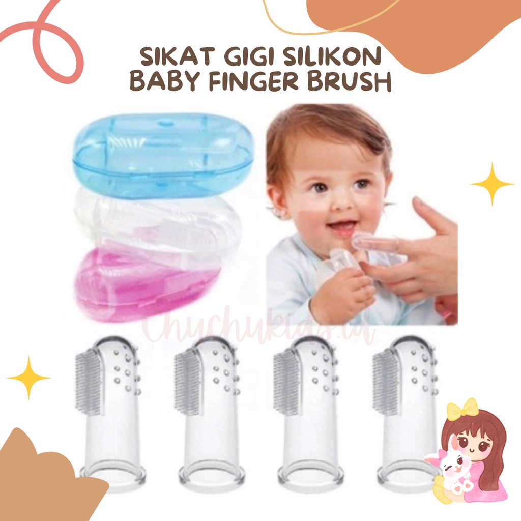 Sikat Gigi Silicon Bayi / Finger Tooth Brush/ Pembersih Mulut Bayi dengan Jari Ibu