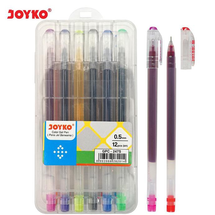 

Color Gel Pen / Pulepen / Pena Joyko GPC-247S / 12 Warna / 0.5 mm