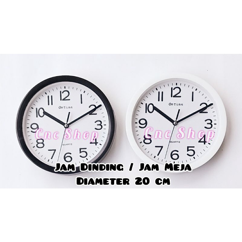 Jam Dinding/ Jam Meja Ontime New diameter 20cm Minimalis Murah