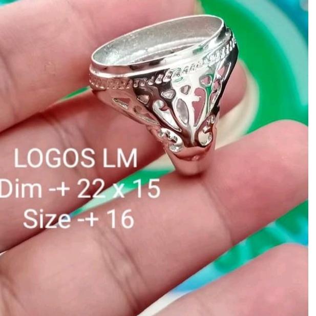 Paylater Emban batu akik alpaka-cincin titanium pria wanita cauple-grosir ring perak monel size 16 O