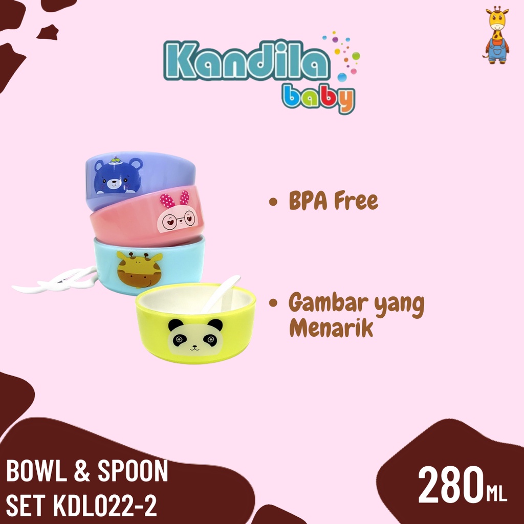 Kandila KDL022-2 Bowl &amp; Spoon 4pcs 280ml