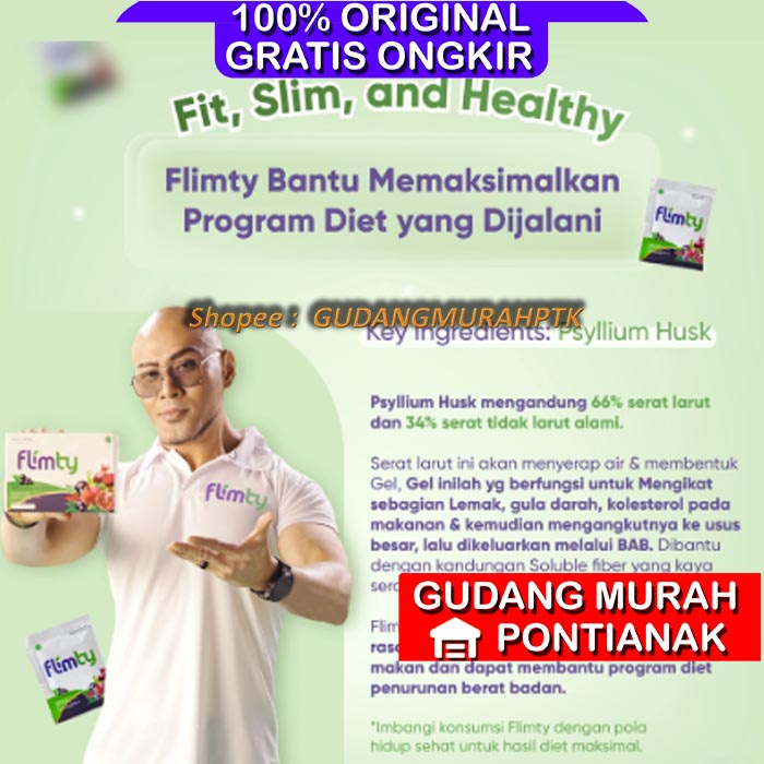 Flimty Fiber 1 BOX isi 16 Sachet ORIGINAL ASLI BPOM pelangsing obat kurus diet Detox Kesehatan