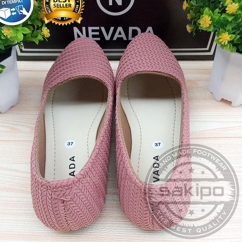 Tren Kekinian.. PROMO 12.12 BIRTHDAY SALE SEPATU WANITA DEWASA BALET RAJUT NEVADA TRENDI TERMURAH TE