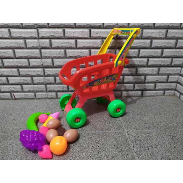 Mainan trolley keranjang dorong anak troli troly supermarket