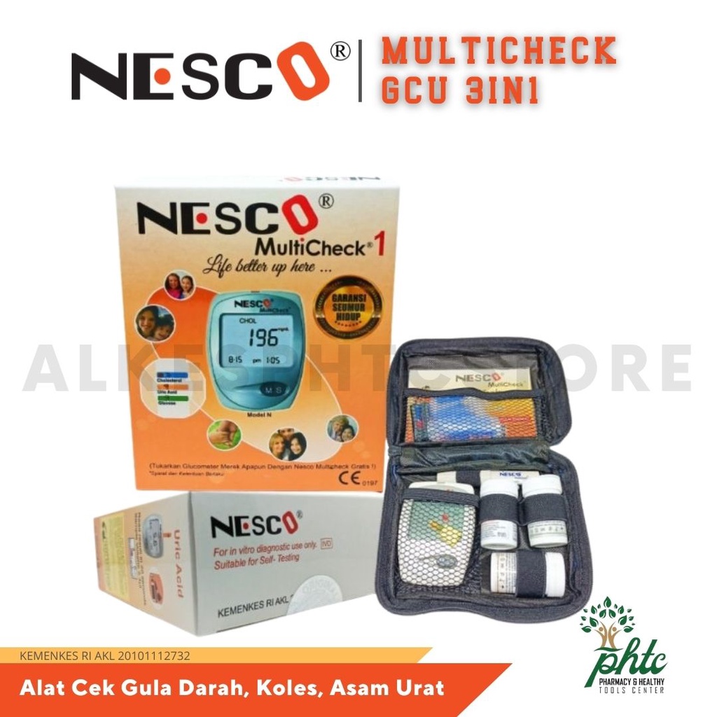 Alat Nesco Multicheck GCU 3 In 1 Cek Gula Darah, Kolesterol, Asam Urat