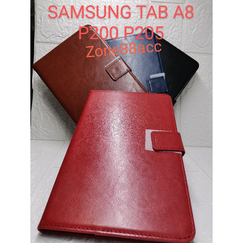 Samsung Galaxy Tab A.8 S pen 2019 P200 P205 SM-P200 SM-P205 Leather Case Flip Book Buku Cover Folio Cover Casing Sarung Dompet Wallet