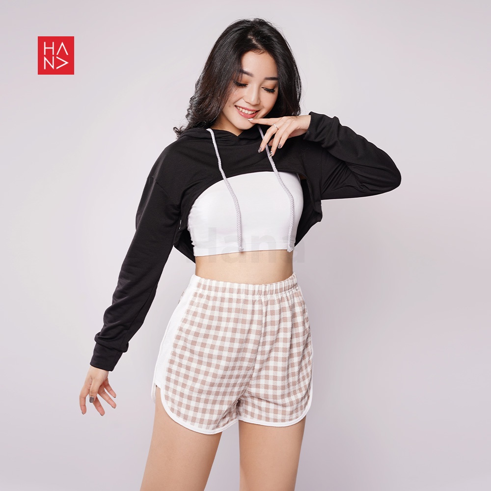 Hana Fashion - Reyya Square Short Pants Celana Pendek Wanita - SP164