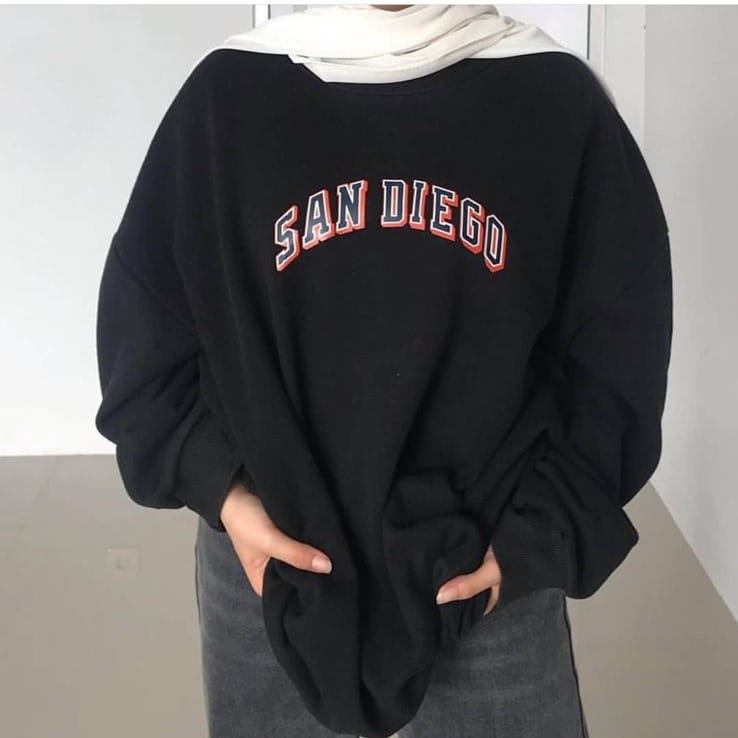 SAN DIEGO SWEATER OVERSIZE WANITA SWEATER MURAH KEKINIAN SWEATER STYLE FASHION WANITA