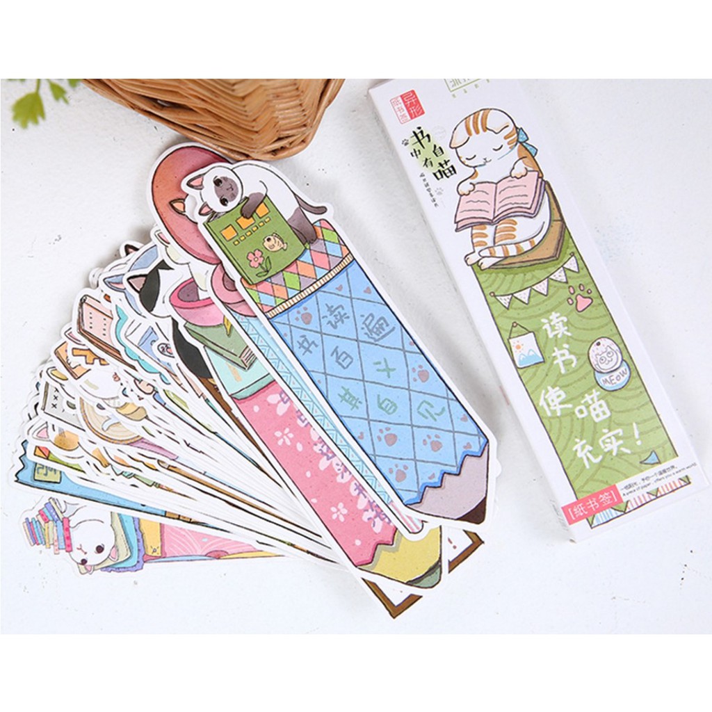 

[PER BOX] Pembatas Buku / Paper Bookmark Cute Cat