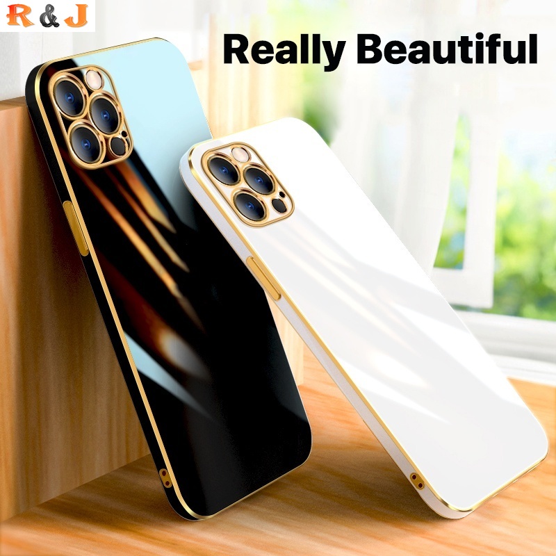 Soft Case Bahan Karet Tahan Banting 6D Untuk iPhone 13 Pro Max 12 Pro 11 Xr